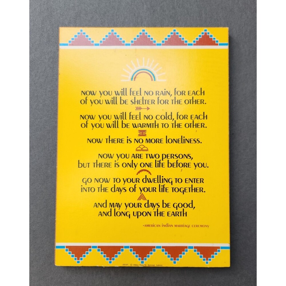 Wedding Sign Plaque Wall Hanging 1979 Abbey Press Marriage Blessing